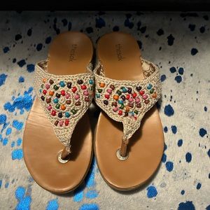 The Sak rainbow bead sandals